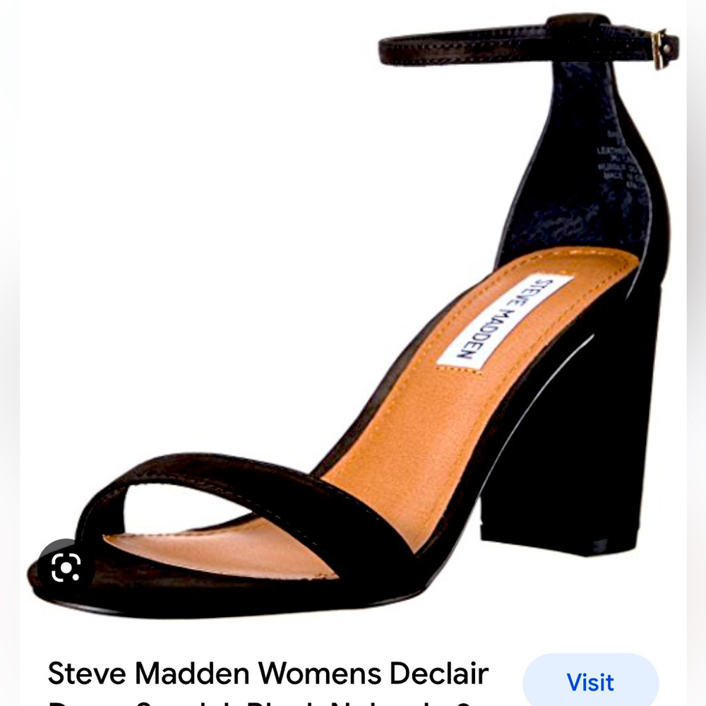 Steve Madden Declair Nubuck Block Heel - Black Suede